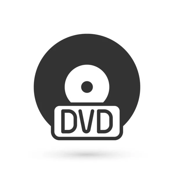 Ícone de disco de CD ou DVD cinza isolado no fundo branco. Sinal de disco compacto. Vetor —  Vetores de Stock
