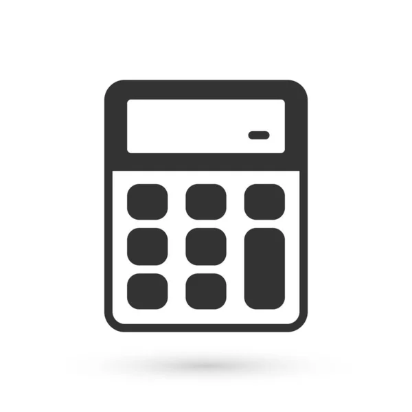 Grey Calculator icon isolated on white background. Accounting symbol. Business calculations mathematics education and finance. Vector — Stock Vector