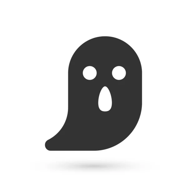 Icône fantôme gris isolé sur fond blanc. Bonne fête d'Halloween. Vecteur — Image vectorielle