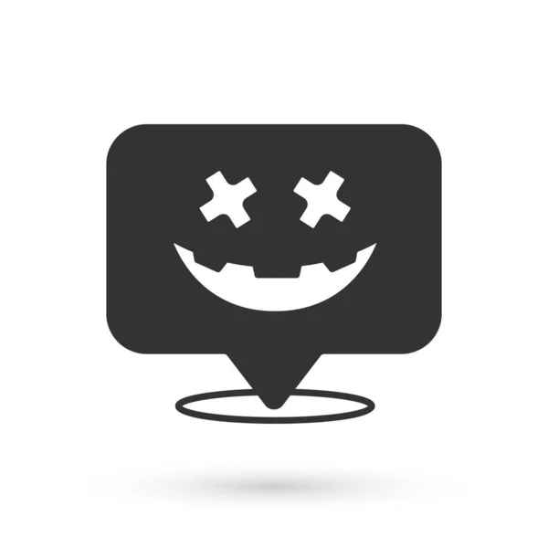 Grey Happy Halloween holiday icon isolated on white background. Vector — Stock Vector