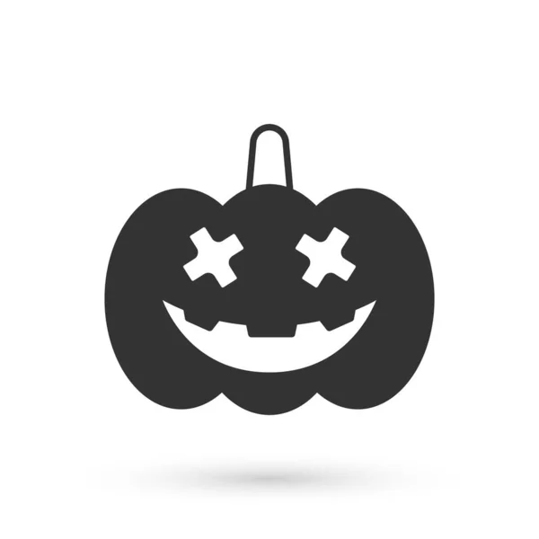 Ícone de abóbora cinza isolado no fundo branco. Feliz festa de Halloween. Vetor —  Vetores de Stock