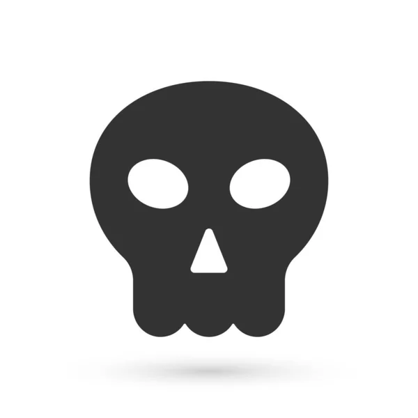 Graues Totenkopf-Symbol isoliert auf weißem Hintergrund. Frohe Halloween-Party. Vektor — Stockvektor