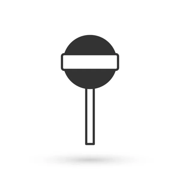 Γκρι εικονίδιο Lollipop απομονωμένο σε λευκό φόντο. Φαγητό, νόστιμο σύμβολο. Καλό αποκριάτικο πάρτι. Διάνυσμα — Διανυσματικό Αρχείο