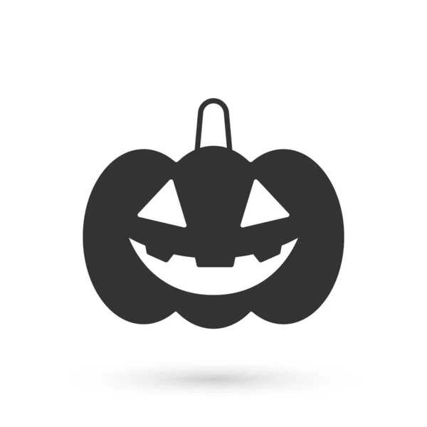 Ícone de abóbora cinza isolado no fundo branco. Feliz festa de Halloween. Vetor — Vetor de Stock