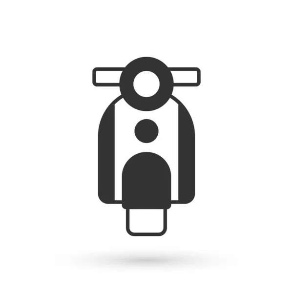 Иконка серого скутера выделена на белом фоне. Вектор — стоковый вектор