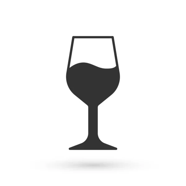Ícone de vidro de vinho cinza isolado no fundo branco. Sinal de vinho. Vetor —  Vetores de Stock
