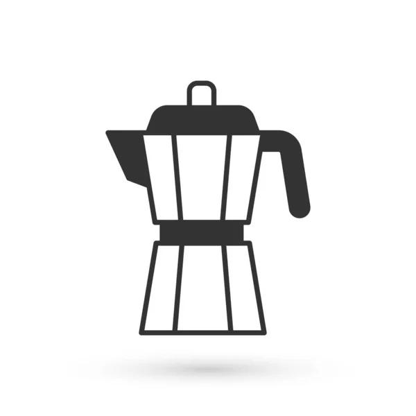 Сірий кавоварка - ікона мока, ізольована на білому тлі. Вектор — стоковий вектор