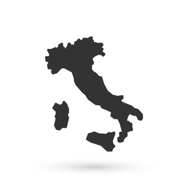 Icona Grey Map of Italy isolata su sfondo bianco. Vettore — Vettoriale Stock