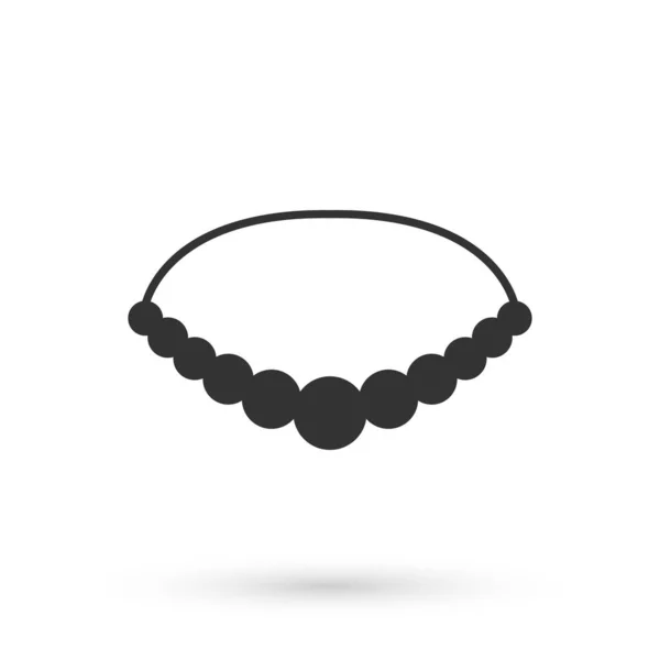 Graue Perlenkette Symbol isoliert auf weißem Hintergrund. Vektor — Stockvektor