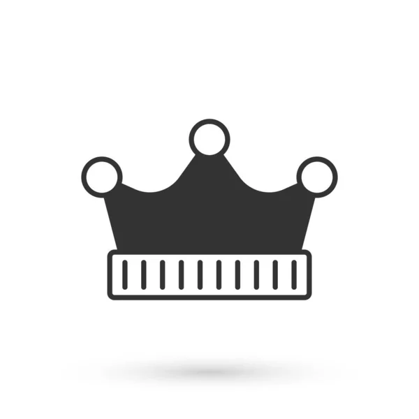 Grijze Koning kroon pictogram geïsoleerd op witte achtergrond. Vector — Stockvector