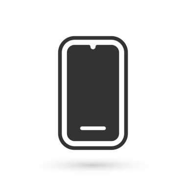 Gri Akıllı Telefon, beyaz arkaplanda izole edilmiş bir cep telefonu simgesi. Vektör