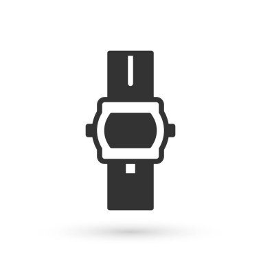 Gri bilek saat simgesi beyaz arkaplanda izole. Kol saati simgesi. Vektör