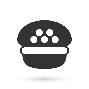 Beyaz arka planda gri taksi şoförü simgesi izole edildi. Vektör