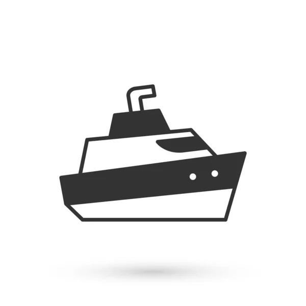 Graues Speedboat-Symbol isoliert auf weißem Hintergrund. Vektor — Stockvektor