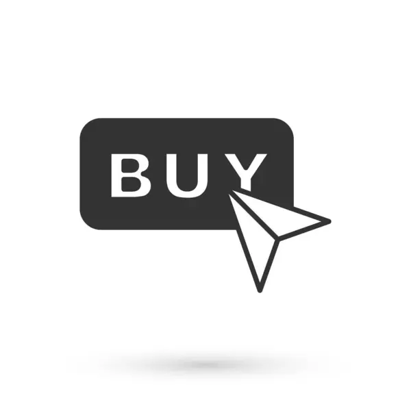 Grey Buy gomb ikon elszigetelt fehér háttérrel. Vektor — Stock Vector