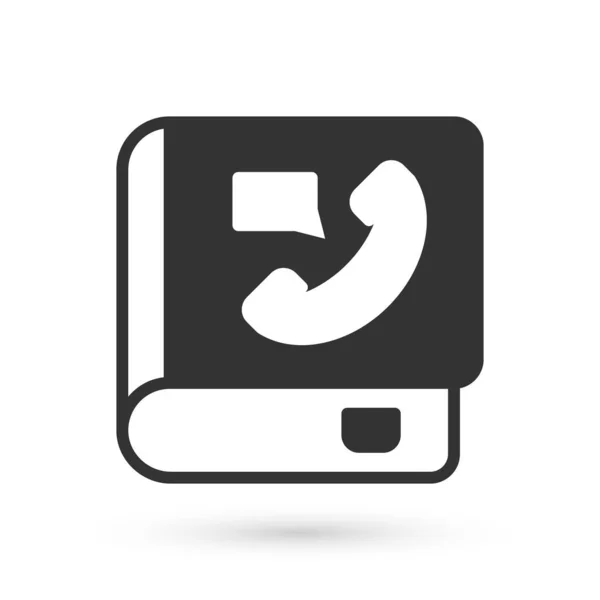 Ікона "Сірий телефон" ізольована на білому тлі. Адресна книга. Телефонний довідник. Вектор — стоковий вектор