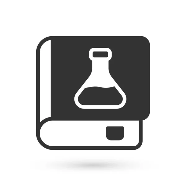 Icono de libro de Química Gris aislado sobre fondo blanco. Vector — Vector de stock