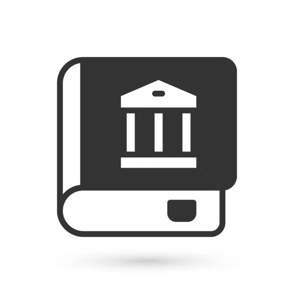 Icono de libro de ley gris aislado sobre fondo blanco. Libro de jueces legales. Concepto de juicio. Vector — Archivo Imágenes Vectoriales