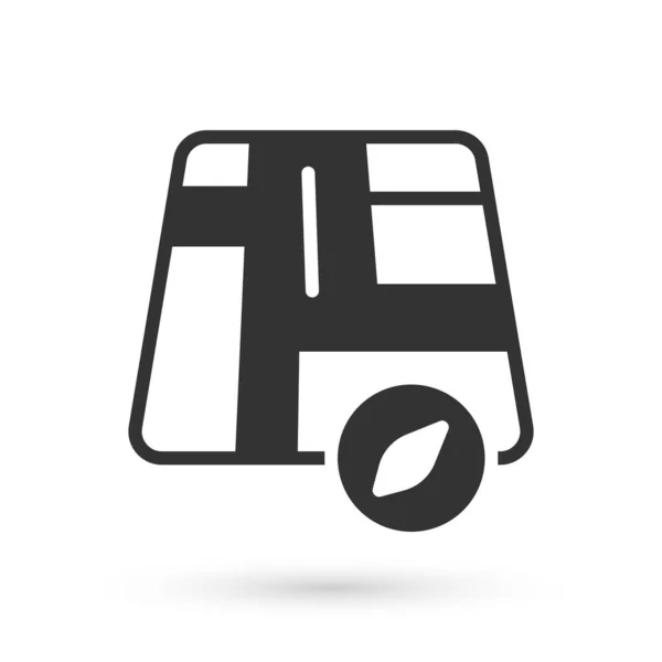 Szürke Térkép mutató taxi autó ikon elszigetelt fehér háttér. Helyszín szimbólum. Vektor — Stock Vector