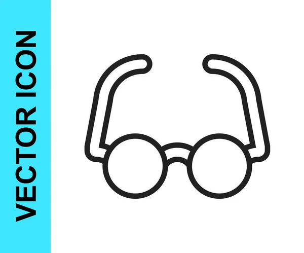 Black line Glasses icon isolated on white background. Eyeglass frame symbol. Vector — Stock Vector