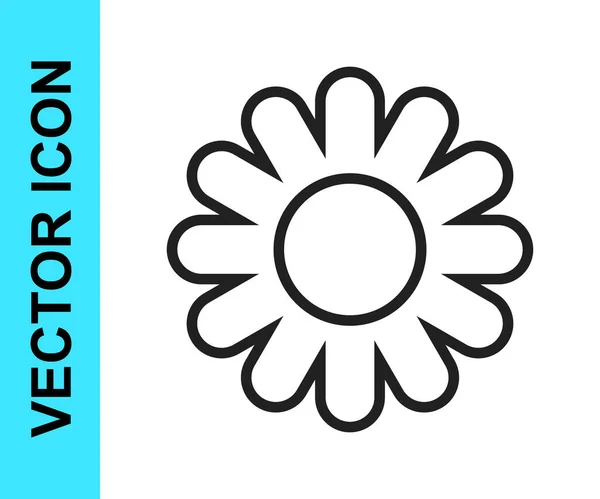 Schwarze Linie Blume Symbol isoliert auf weißem Hintergrund. Süße natürliche Nahrung. Vektor — Stockvektor