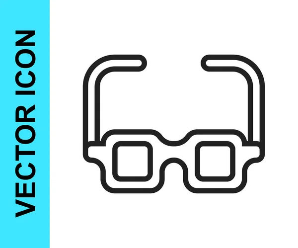 Black line Glasses icon isolated on white background. Eyeglass frame symbol. Vector — Stock Vector