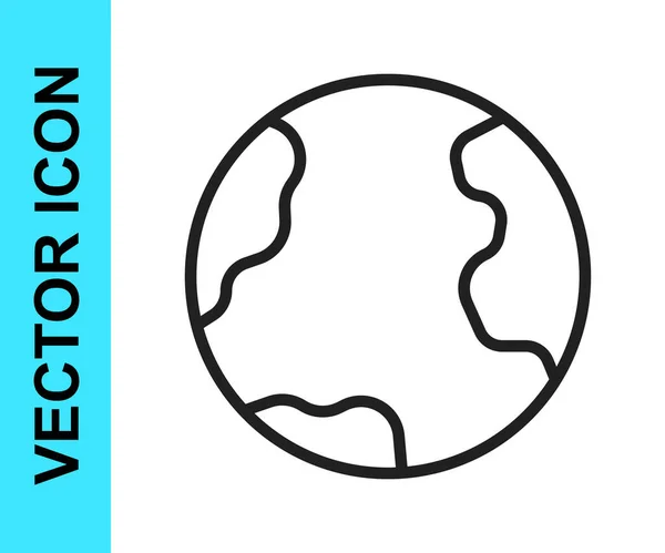 Schwarze Linie Erdglobus-Symbol isoliert auf weißem Hintergrund. Welt- oder Erdzeichen. Globales Internetsymbol. Geometrische Formen. Vektor — Stockvektor