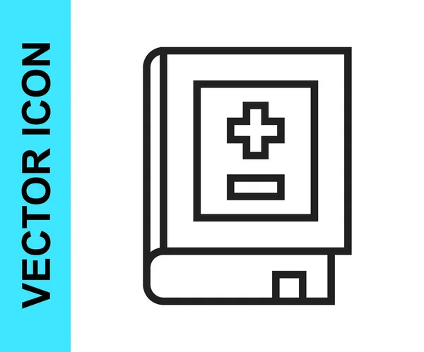 Schwarzes Buch mit Mathematik-Symbol auf weißem Hintergrund. Mathe-Buch. Bildungskonzept zur Rückkehr zur Schule. Vektor — Stockvektor