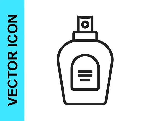 Schwarze Linie Parfüm-Symbol isoliert auf weißem Hintergrund. Vektor — Stockvektor