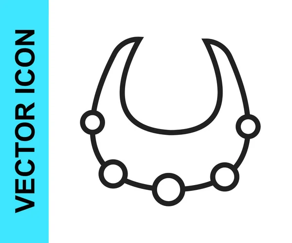 Icono de collar de línea negra aislado sobre fondo blanco. Vector — Vector de stock