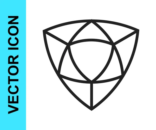 Schwarze Linie Diamant-Symbol isoliert auf weißem Hintergrund. Schmuck-Symbol. Edelstein. Vektor — Stockvektor