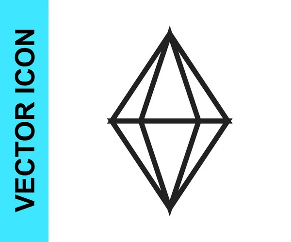 Schwarze Linie Edelsteinsymbol isoliert auf weißem Hintergrund. Schmuck-Symbol. Diamant. Vektor — Stockvektor