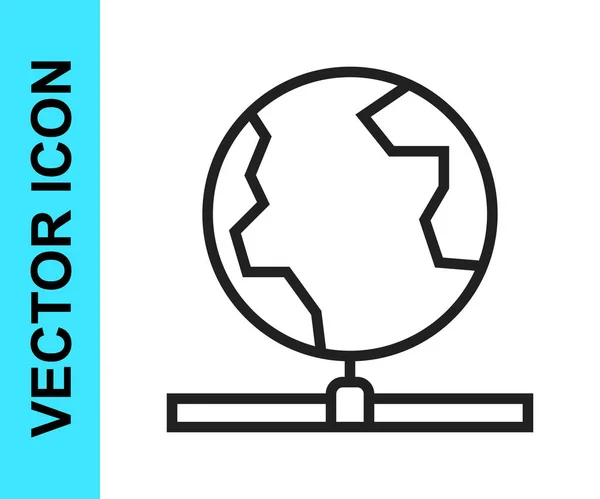 Ligne noire Technologie globale ou icône de réseau social isolée sur fond blanc. Vecteur — Image vectorielle