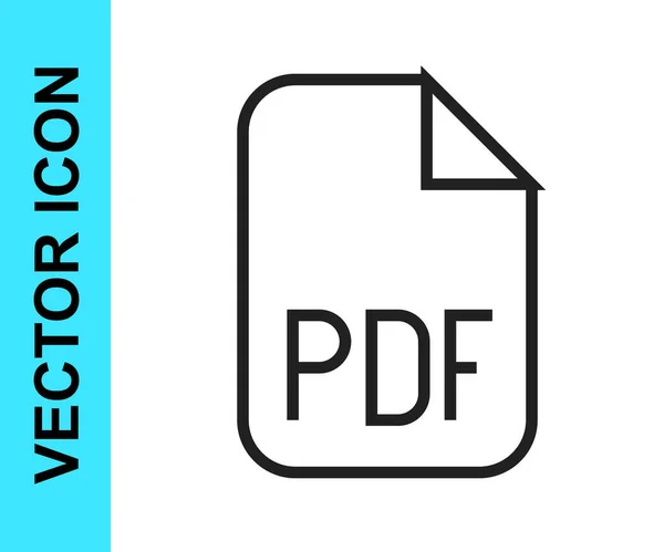 Document PDF de ligne noire. Télécharger icône bouton pdf isolé sur fond blanc. Le symbole du fichier PDF. Vecteur — Image vectorielle