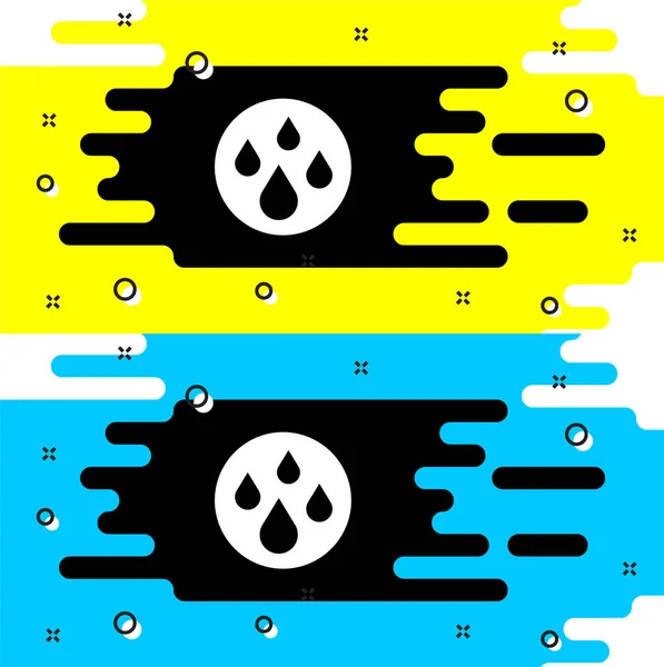 Λευκό εικονίδιο σταγόνα νερό απομονώνονται σε μαύρο φόντο. Διάνυσμα — Διανυσματικό Αρχείο