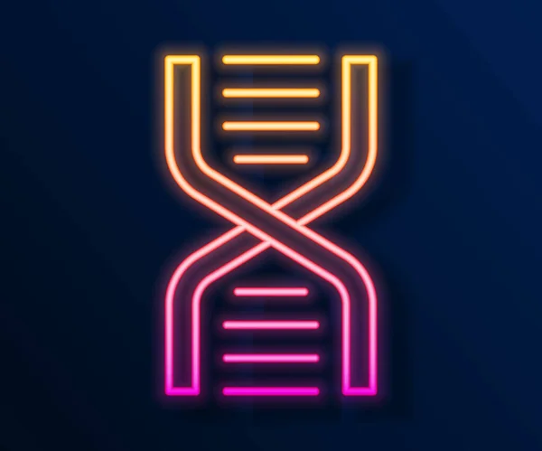 Világító neon vonal DNS szimbólum ikon elszigetelt fekete alapon. Vektor — Stock Vector