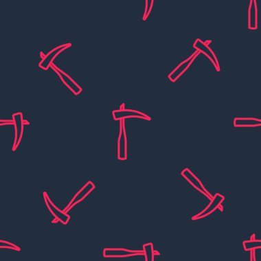 Kırmızı çizgi Scythe simgesi siyah arkaplandaki kusursuz deseni izole etti. Mutlu Cadılar Bayramı Partisi. Vektör