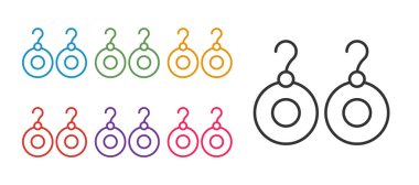 Küpe simgesini beyaz arkaplanda izole et. Mücevher aksesuarları. Simgeleri renklendirin. Vektör