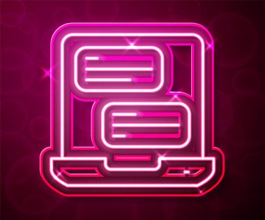 Parlayan neon hattı Taksi mobil uygulama simgesi kırmızı arkaplanda izole edildi. Mobil uygulama taksisi. Vektör