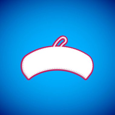 Mavi arka planda beyaz Fransız beresi simgesi var. Vektör