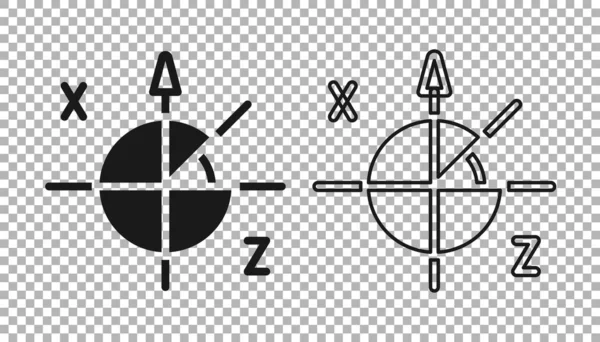 Czarna ikona trygonometrycznego koła odizolowana na przezroczystym tle. Wektor — Wektor stockowy