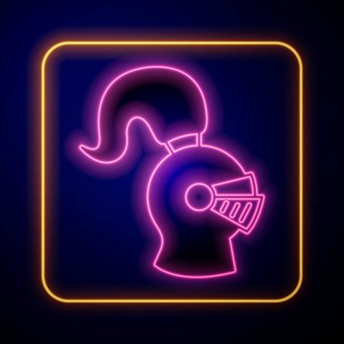 Siyah arka planda izole edilmiş kafa koruma ikonu için parlayan Ortaçağ demir miğferi. Şövalye miğferi Vektör