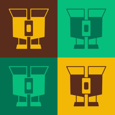 Pop Art Dürbünü simgesi renk arkaplanında izole edildi. Yazılım işareti bul. Casus ekipman sembolü. Vektör