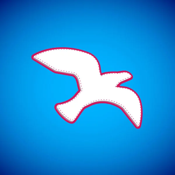 Біла чайна ікона птаха ізольована на синьому тлі. Вектор — стоковий вектор