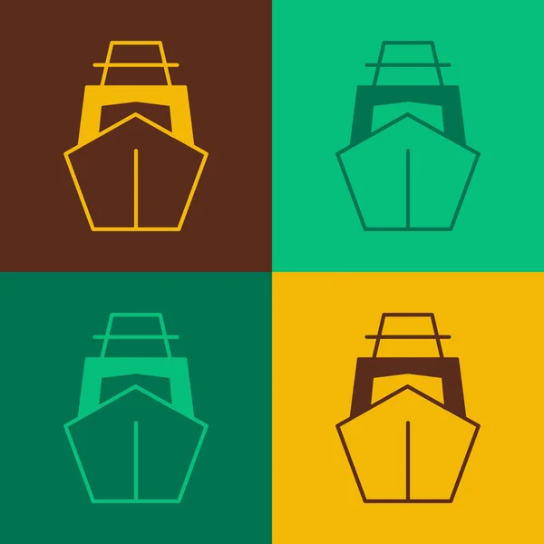 Pop art jacht żaglówka lub ikona żaglowiec izolowane na tle koloru. Żaglówka rejs morski podróży. Wektor — Wektor stockowy