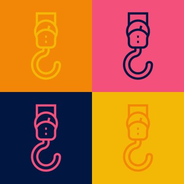 Pop sanat çizgisi bahar ikonu renk arkaplanında izole edilmiş. Tartı için denge. Ağırlığın belirlenmesi. Vektör