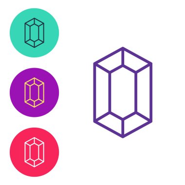 Beyaz arkaplanda Gem taşı simgesini ayır. Mücevher sembolü. Elmas. Simgeleri renklendirin. Vektör