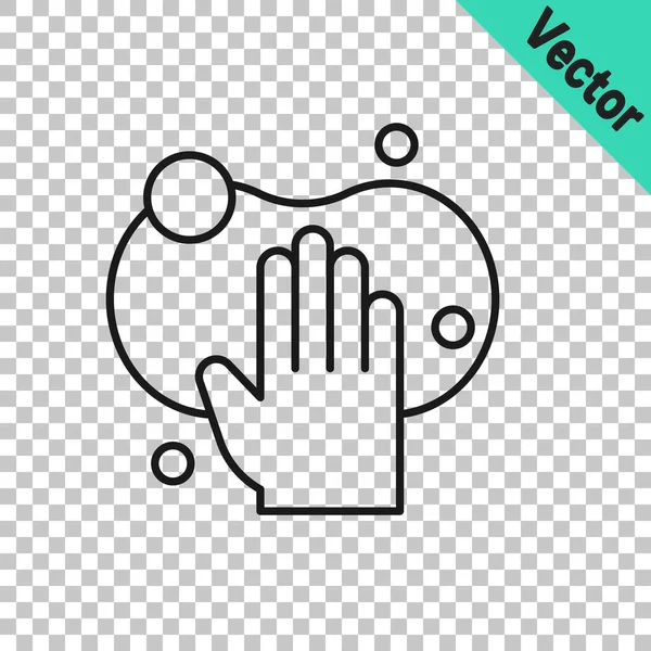 Línea negra Icono de esponja aislado sobre fondo transparente. Wisp de pan para lavar los platos. Servicio de limpieza logo. Vector — Vector de stock