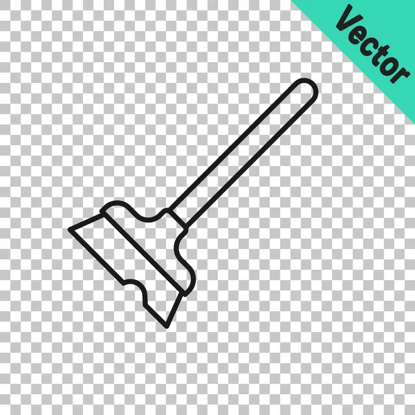 Black line Mop Icon isoliert auf transparentem Hintergrund. Reinigungsdienstkonzept. Vektor — Stockvektor