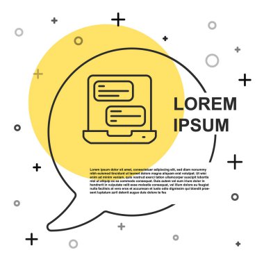 Siyah çizgi Taksi mobil uygulama simgesi beyaz arkaplanda izole edildi. Mobil uygulama taksisi. Rastgele dinamik şekiller. Vektör